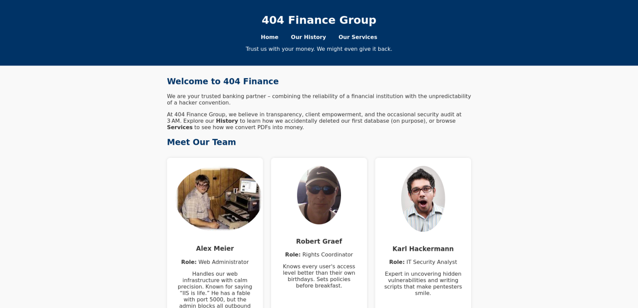bank page